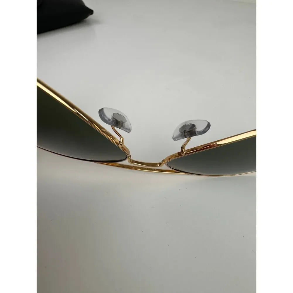 Ray-Ban RB3025 Polished Gold Metal Frame Green Lens Aviator Classic Sunglasses